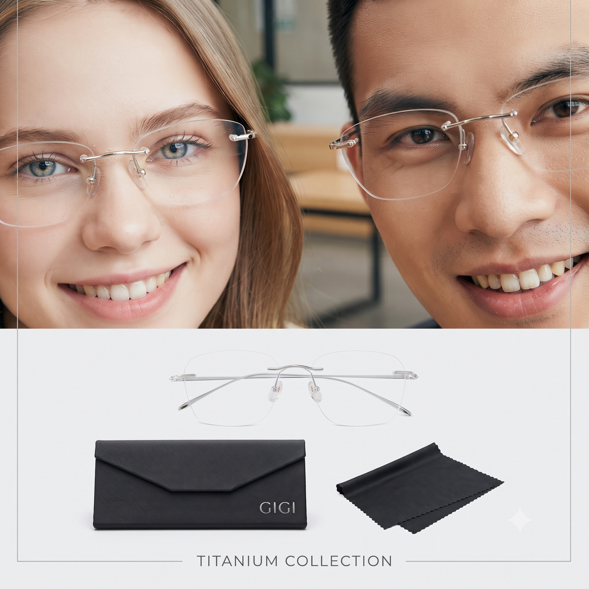 GiGi Zenith F7445 Mediano Rimless Titanium Eyewear