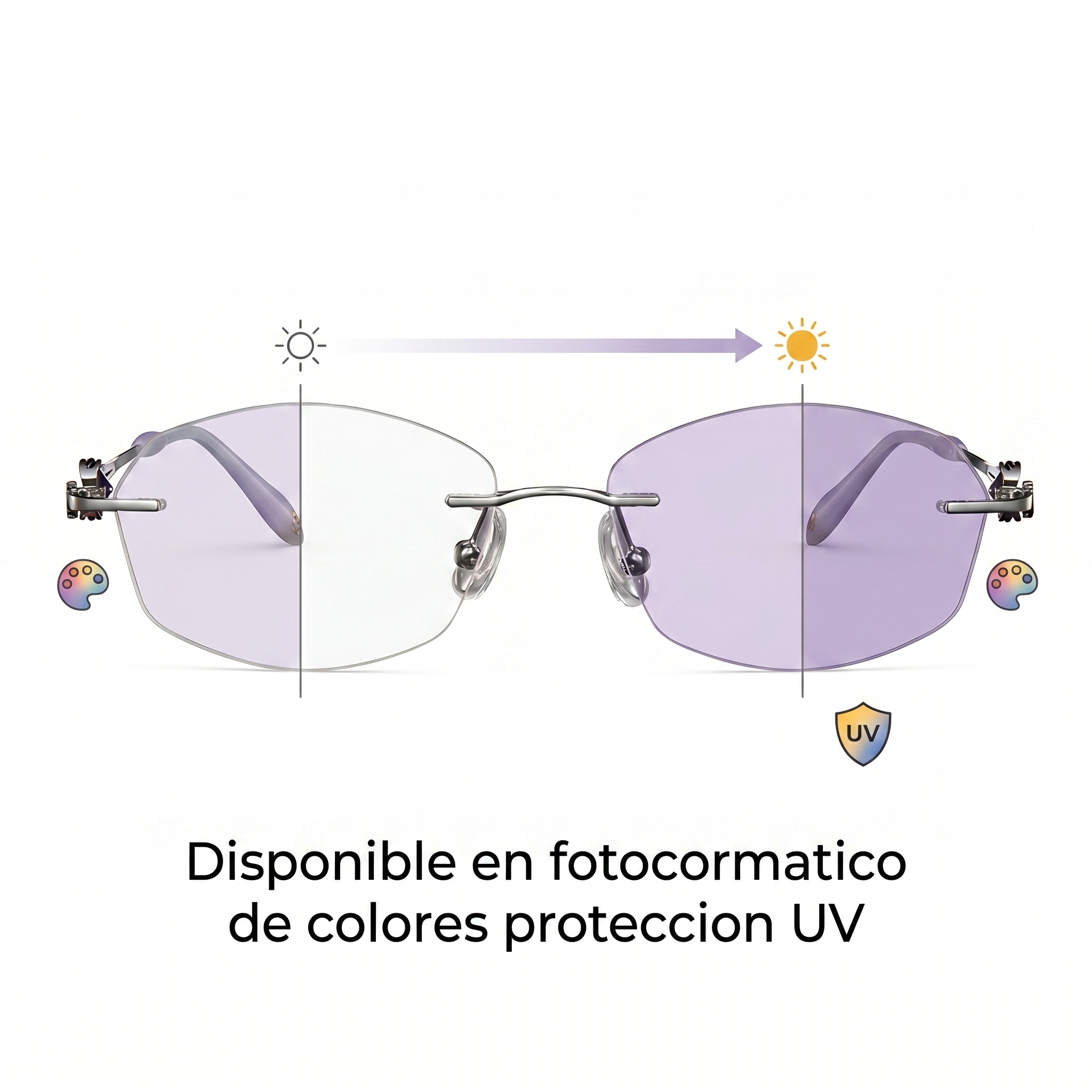 Aura F3275 – Mediano  Montura Rimless Fotocromática con Protección UV Premium