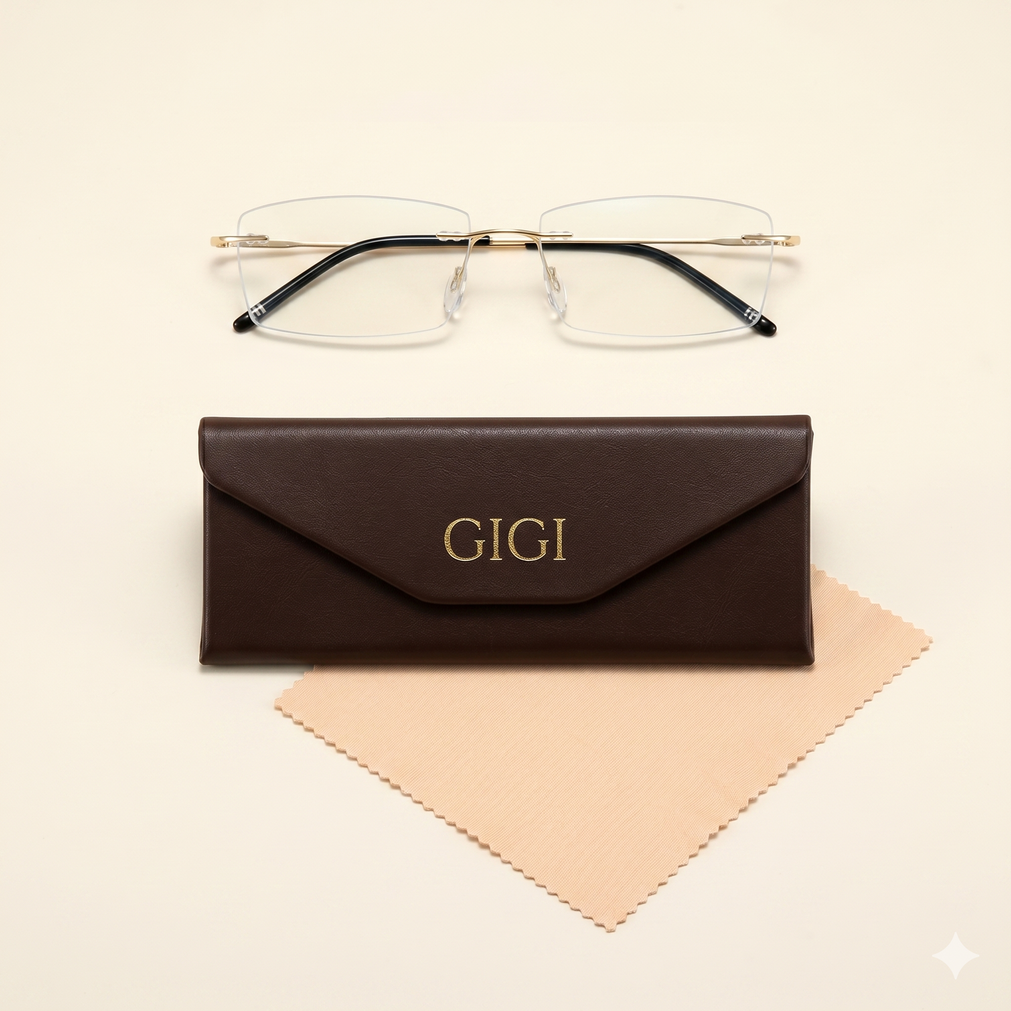 GIGI Zenith F6593-2| Armazón de Titanio Rectangular (Black Gold) Mediano